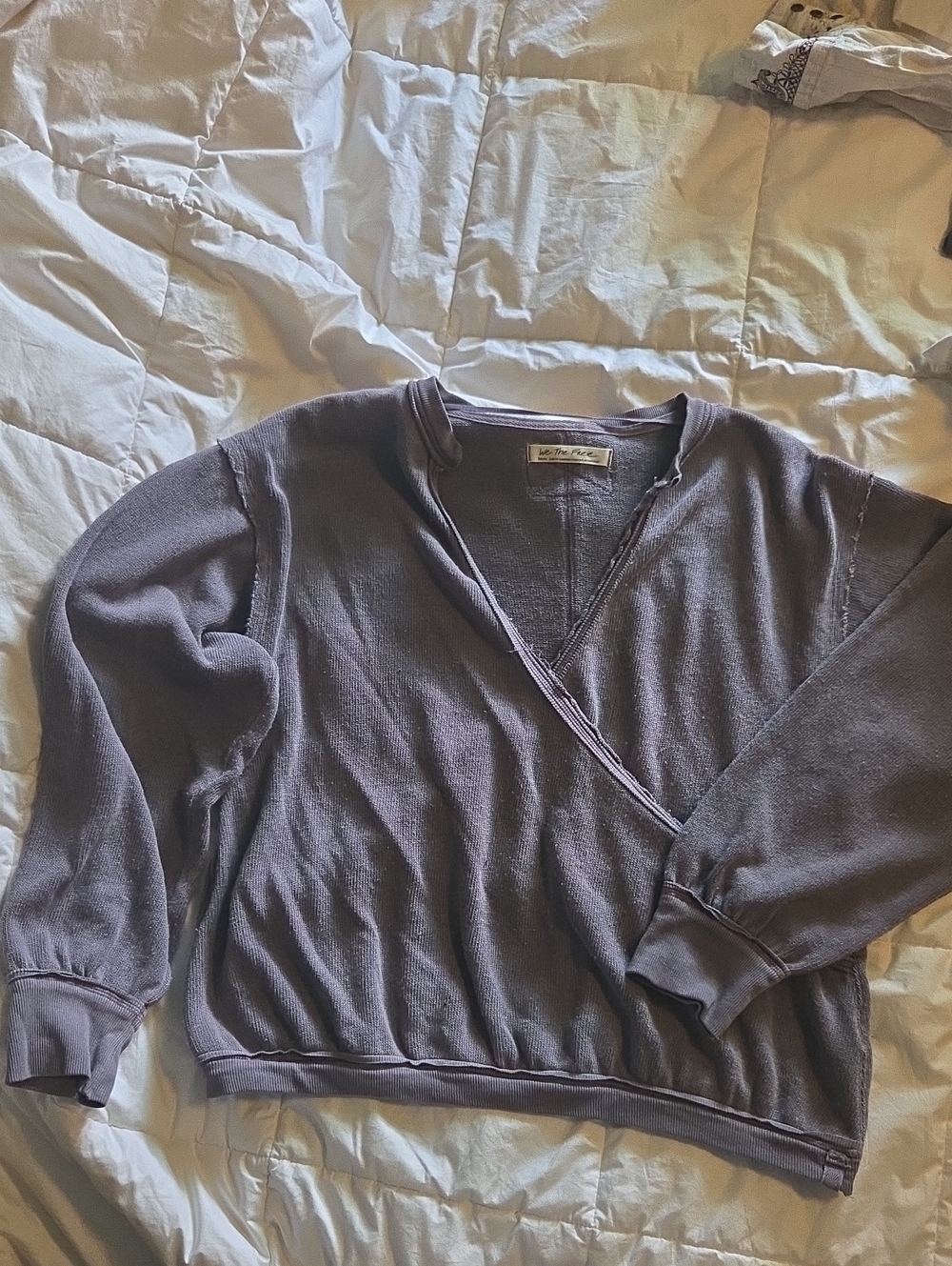 We The Free Lavender Wrap V-Neck Sweater